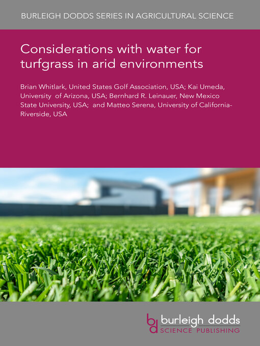 Title details for Considerations with water for turfgrass in arid environments by Brian Whitlark - Available